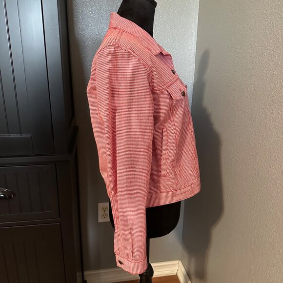 VTG Koret City Blues Petites Jacket Womens PM Red Gingham Check Western Retro - Picture 8 of 9